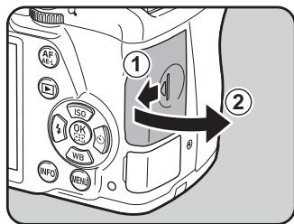 PENTAX K-500 - Branchez le cordon d'alimentation secteur dans la prise secteur. - 4