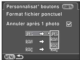 PENTAX K-500 - Choisissez un format de fichier à l'aide du bouton de navigation (▲▼). - 1