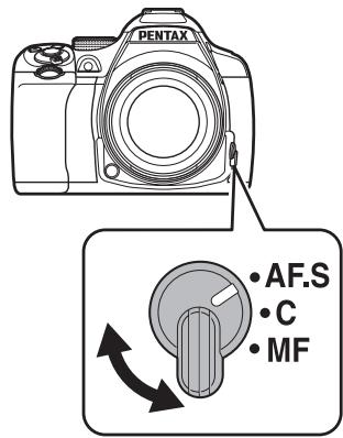PENTAX K-500 - Réglez l'interrupteur du mode de mise au point sur AF. s. - 1