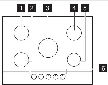 ELECTROLUX EGT7353YOK,  EGT 7353 YOK - Description de la TABLE de cuisson - 1