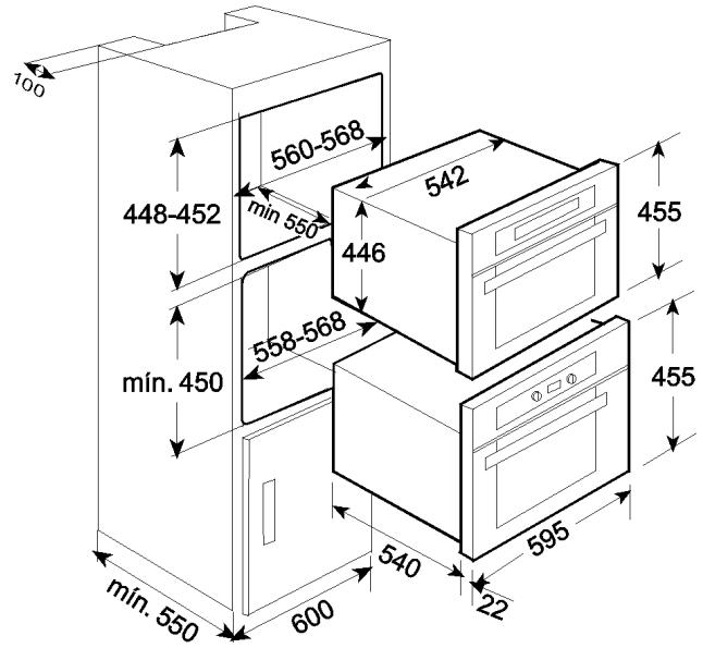 ROSIERES RDCG 40 - Dimensions pour l'installation du four / Installation - 2
