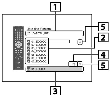 DENON DVD-2500BT - Utilisez [ / ] pour sélectionner un dossier ou un fichier, puis appuyez sur [ENTER]. utilisez [ / ] pour aller d'avant en arrière entre les hiérarchies. - 1