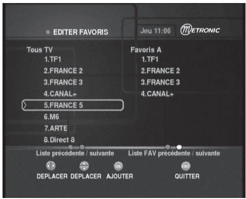 METRONIC 441631 - Modifier une liste de chaînes favorites - 1