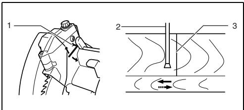 MAKITA LS0714 - Kun säädettävä laserlinja näkyy sahanterän oikealla puolella - 1