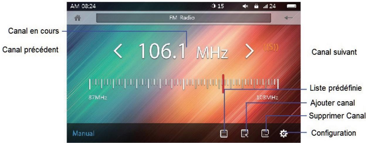 MPMAN MP43HD - Radio, Configuration de la radio - 1