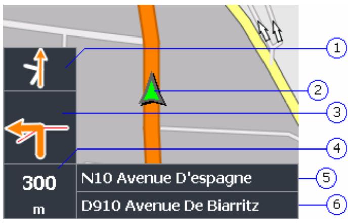CLARION MAP 360 & MAP360 - Représentation de la carte pendant la navigation - 1