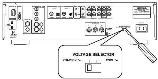 VOLTAGE SELECTOR 220-230V ~ 120V ~