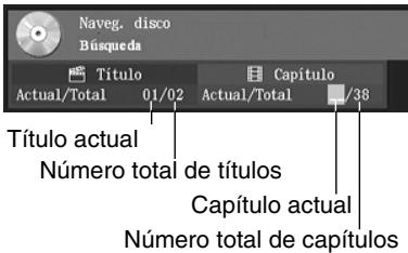 Naveg. disco Búsqueda Título Actual/Total 01/02 Capítulo Actual/Total 38 Título actual Número total de títulos Capítulo actual Número total de capítulos