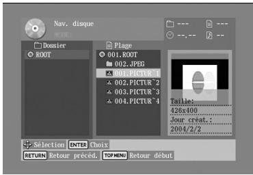 Nav. disque Dossier ROOT Plage 001.ROOT 002.JPEG 001.PICTUR 1 002.PICTUR 2 003.PICTUR 3 004.PICTUR 4 Taille: 428x400 Jour creat.: 2004/2/2 Selection ENTES Choi RETURN Retour précid. TORMEN Retour début