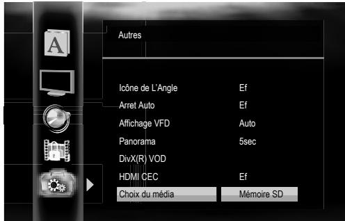 ONKYO DV-BD606 - Appuyez plusieurs fois sur [ENTER] pour selectionner "Mémoire SD". - 1