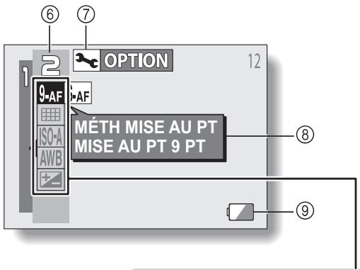 SANYO XACTI VPC-E60 - ACCÈS À L'ÉCRAN DE RÉGLAGE DE PRISE DE PHOTOS/RÉALISATION DE VIDÉO CLIP - 1