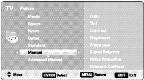 SANYO DP42849 - MANUAL PICTURE SETTINGS - 2