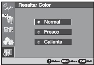 Resaltar Color Normal Fresco Caliente Beisco MENU Atras EXIT Bellr