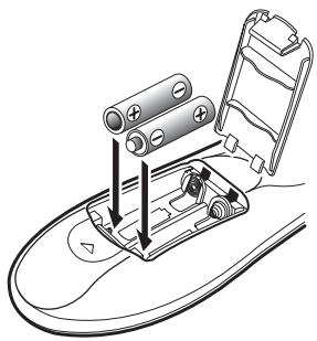 SANYO HT32744 - Installation des piles tel qu'illustré (2 AA, non fournies) - 1
