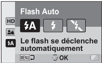 SANYO VPC-SH1TA - Affichez le menu d'enregistrement du mode SIMPLE (page 28), sélectionnez le réglage du flash et appuyez sur le bouton de réglage SET. - 1