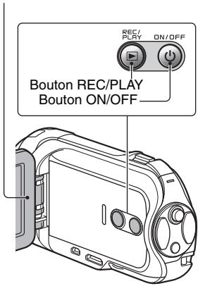 SANYO VPC-SH1TA - Ouvrez le support d'écran et appuyez sur le bouton ON/OFF pendant au moins 1 seconde. - 1