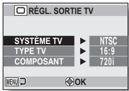 SANYO XACTI VPC-CA9 - Sélectionnez “régl. SORTIE TV” et appuyez sur le bouton de réglage SET. - 1