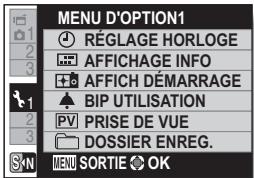 SANYO XACTI VPC-CA9 - Affichage du MENU réglage d'option - 2