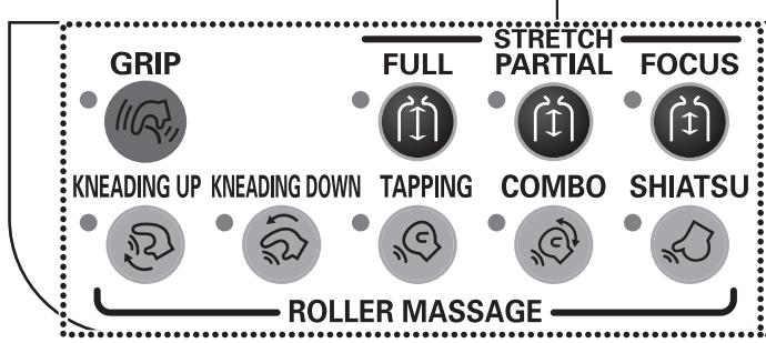 SANYO HEC-DR8700K - Appuyez sur le bouton ROLLER MASSAGE (massage avec rouleaux) souhaité. - 1