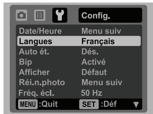 SANYO VPC-S885 - Choisir la langue - 1