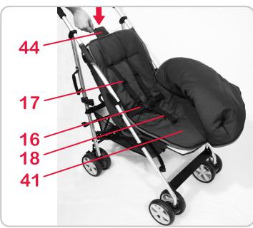 BRITAX B-LITE - Pour fixer la capote de pluie 40,    proceder comme suit : - 1
