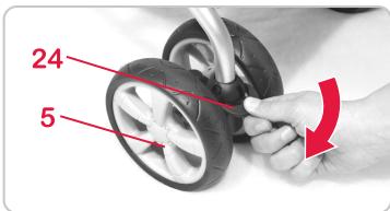 BRITAX B-LITE - Pour bloquer les roues pivotantes 5, proceeder comme suit : - 1
