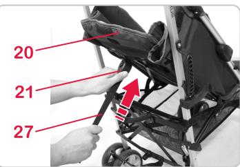 BRITAX B-LITE - Pour régler le dossier 20 vers le bas, procéder comme suit : - 1