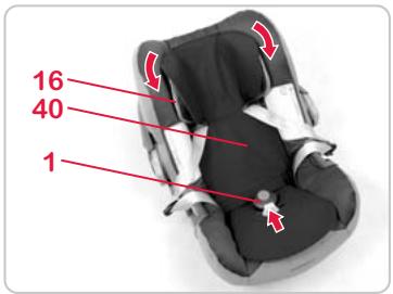 BRITAX BABY-SAFE PLUS SHR II - Pour fixer la chancelière 38, procédez comme suit : - 2