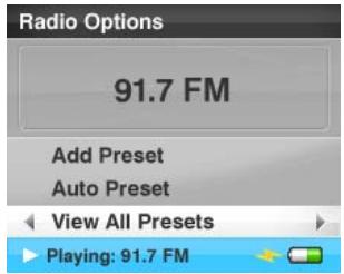 SANDISK SANSA FUZE - Options de radio - 1