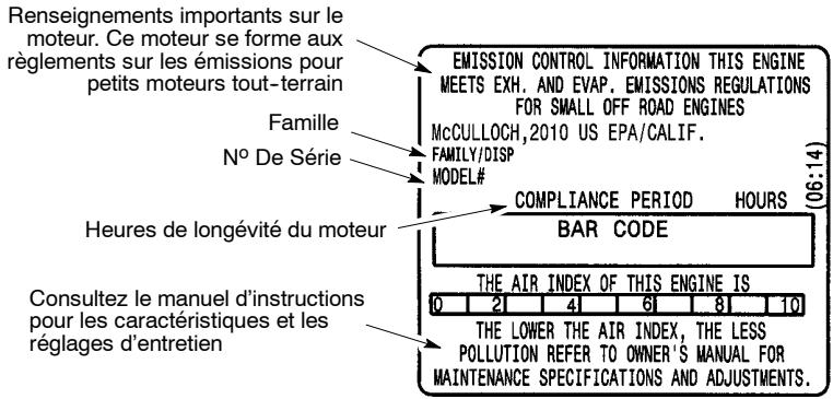 MCCULLOCH MC4218AV - Énoncé relatif au système antipollution de l'épa des états-unis / californie et d'environnement CANADA - 1