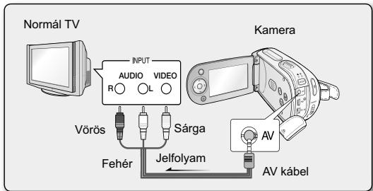Normal TV INPUT AUDIO VIDEO R L Vörös Sárga Fehér Jelfolyam Kamera AV AV kábel