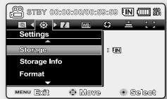 SAMSUNG VM-MX20R - SELEZIONE DEL SUPPORTO DI MEMORIZZAZIONE (SOLO VP-MX20C/MX20CH) - 1