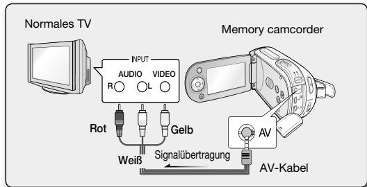 Normales TV INPUT AUDIO VIDEO R L Rot Gelb Weiß Signalübertragung AV Memory camcorder AV-Kabel