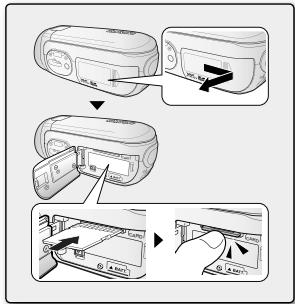 Diagram showing three-step installation of a device with labeled ports and arrows indicating process flow.