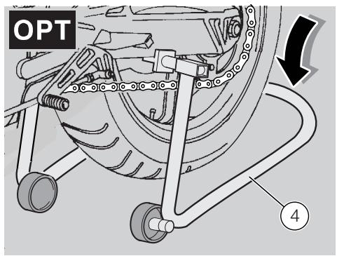 APRILIA RS50 - Important se faire aider par une personne à maintenir le véhicule en position verticale avec les deux roues appuyées au sol. - 1