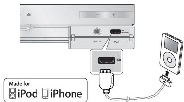 SAMSUNG HT-D5550 - iPod/iPhone mithilfe eines USB-Kabels anschließen - 1