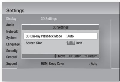 SAMSUNG HT-D5550 - 3D Settings - 1