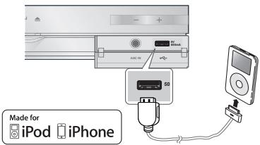 SAMSUNG HT-D5550 - Connecting iPod/Phone Using the USB Cable - 1
