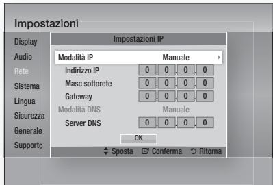 SAMSUNG HT-D5550 - Impostazione di una connessione di rete wireless - Manuale - 1