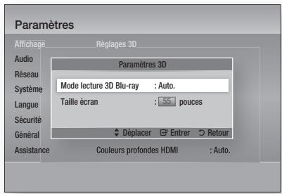 SAMSUNG HT-D5550 - Paramètres 3D - 1