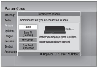 SAMSUNG HT-D5550 - Configuration d'une connexion câblée - Auto. - 1