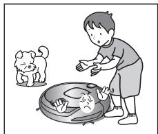 SAMSUNG SR8857 - Si hay niños o mascotas solos, desactive el conmutador de encendido de la aspiradora robot. - 1