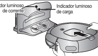 SAMSUNG SR8857 - DepoS de alinhar os pinos de cargo da unidade principal com o pino de cargo da estação do carregarador, prima a unidade principal até ouvir um som de "recarga" do carregarador. - 1