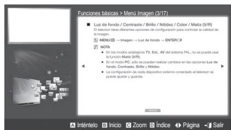 SAMSUNG HE46A - Cómo commutar entre un tema del e-Manual y los nombres OSD correspondientes. - 1