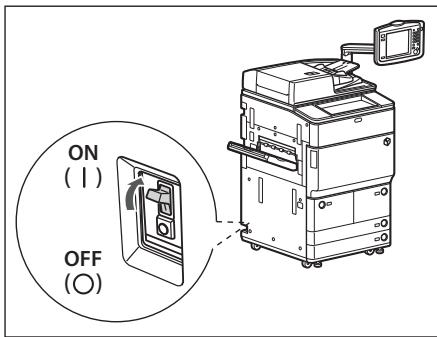 CANON IMAGERUNNER ADVANCE 8085 - Switch the breaker lever to ON ("I" side). - 1
