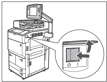 CANON IMAGERUNNER ADVANCE 8085 - Kippen Sie den Hauptschalter in die Stellung EIN (Stellung "I"). - 2