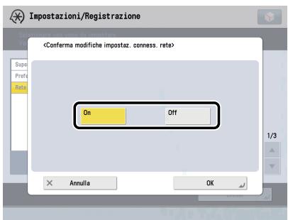 CANON IMAGERUNNER ADVANCE 8085 - Nella schermata Rete, premere [Conferma modifiche impostaz. conness. rete]  specificare quanto segue. - 1