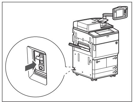 CANON IMAGERUNNER ADVANCE 8085 - Premere il pulsante di test sul retro della macchina con la punta di una penna a sfera o un oggetto simile. - 1