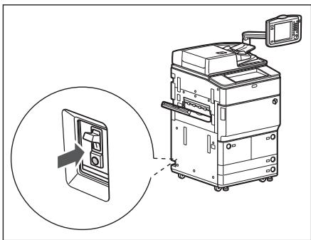CANON IMAGERUNNER ADVANCE 8095 - Drücken Sie den Testknopf auf der Rückseite des Systems mit der Spitze eines Kugelschreibers oder einem ähnlichen Objekt ein. - 1