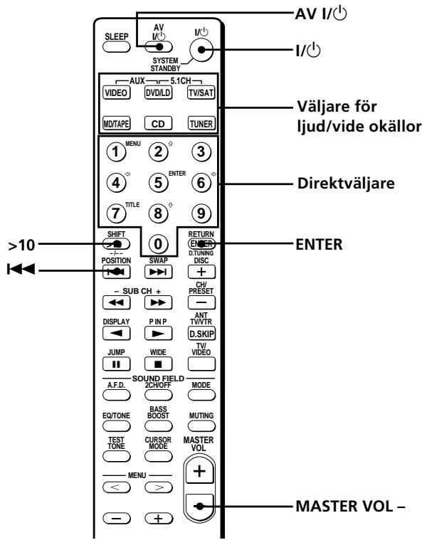 SONY STR DE-445 - Ändring av en viss källa som tildelats en viss valjare for ljud/videookällor - 1